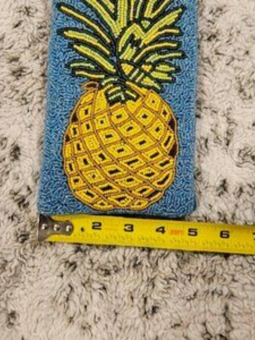 Bamboo Trading Company Pineapple Hand Beaded Mini Crossbody 4.5